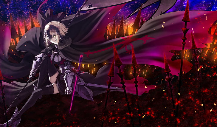 armor, cape, Fate/Grand Order, Fate Series, Jeanne d'arc alter, HD wallpaper