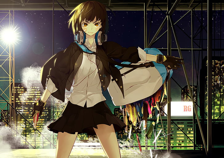 HD wallpaper: Anime Girls, Headphones, Skirt, 1754x1240 | Wallpaper Flare