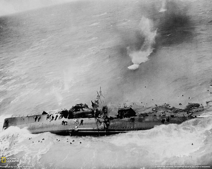 war, World War II, soldier, sea, smoke - physical structure, HD wallpaper