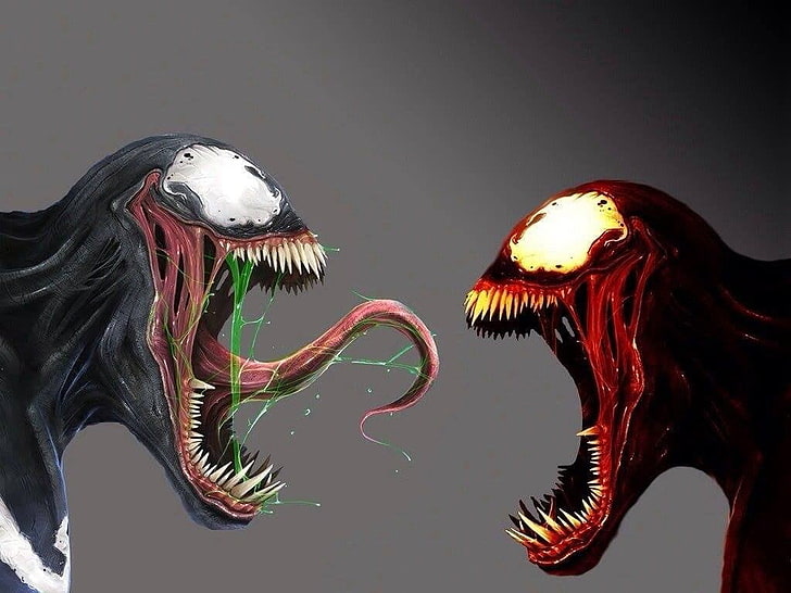 Marvel Venom and Carnage wallpaper, Marvel Comics, animal representation, HD wallpaper