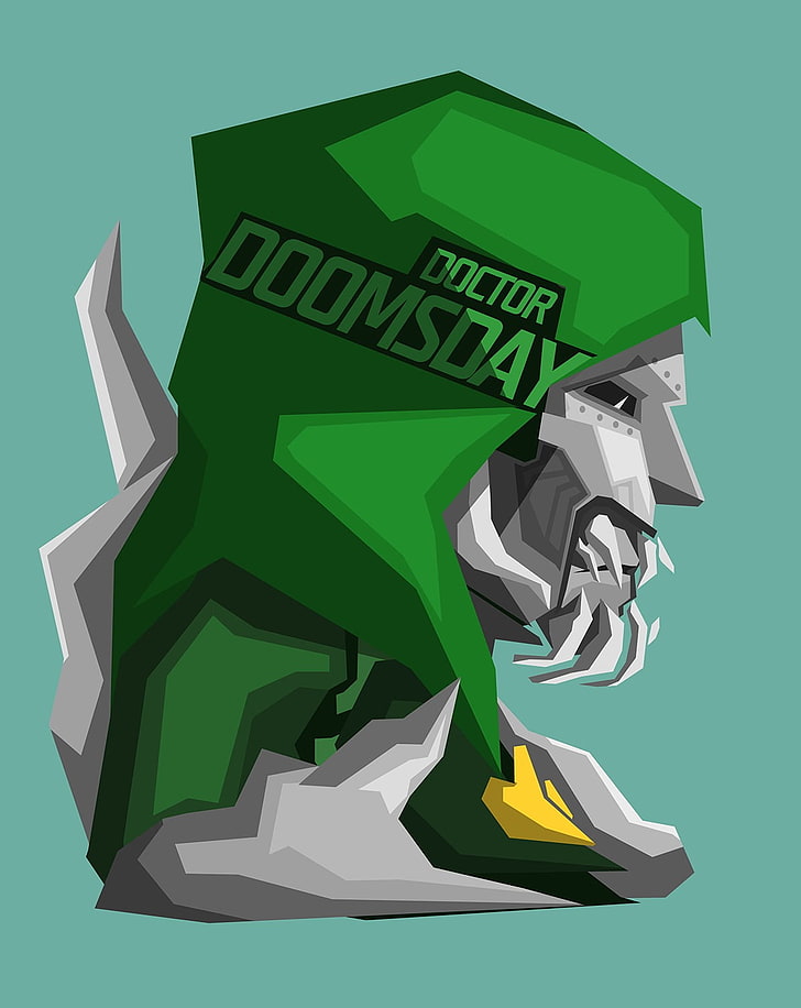 green and white wooden wall decor, Doctor Doomsday, villains