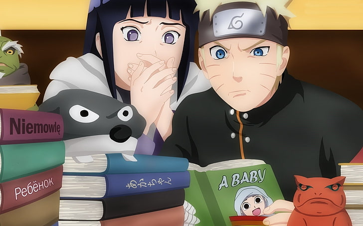 Naruto and Hinata illustration, Anime, Book, Hinata Hyūga, Naruto Uzumaki, HD wallpaper