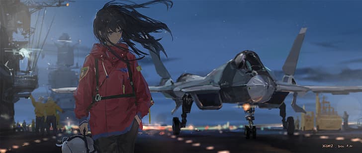 HD wallpaper: XilmO, anime, anime girls, artwork, Sukhoi Su-57, military  aircraft | Wallpaper Flare
