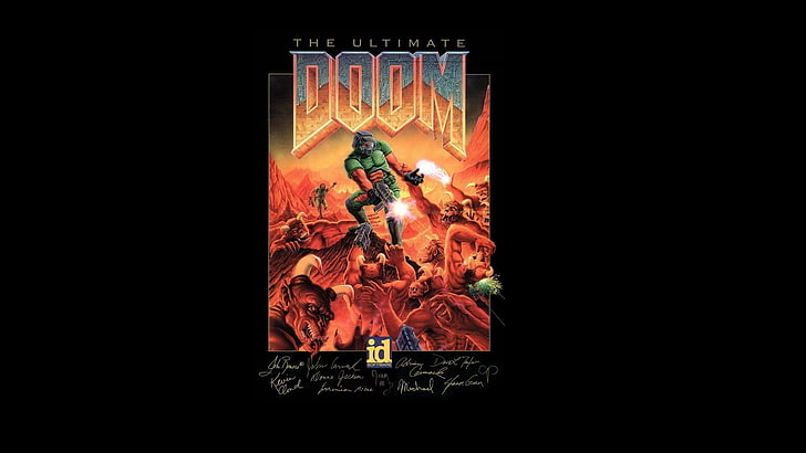 The Ultimate Doom movie poster, artwork, Doom (game), video games, HD wallpaper