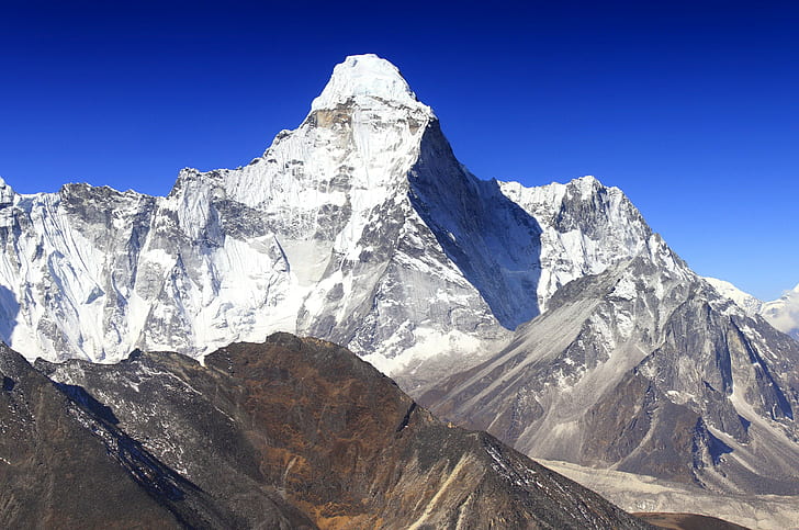 Federal, Democratic, Republic, Nepal, snow capped mountain, rocks, HD wallpaper