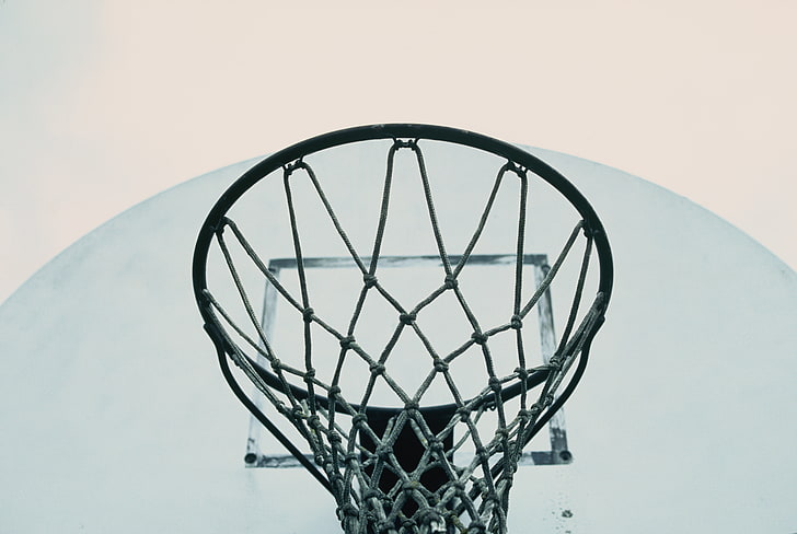 black and white basketball hoop, net, ring, sport, basketball - Sport, HD wallpaper