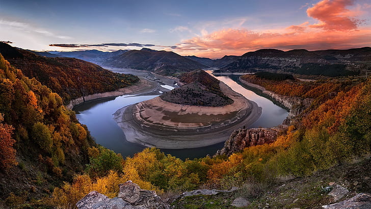 arda river bend, mountain, madzharovo, eastern rhodope mountains, HD wallpaper