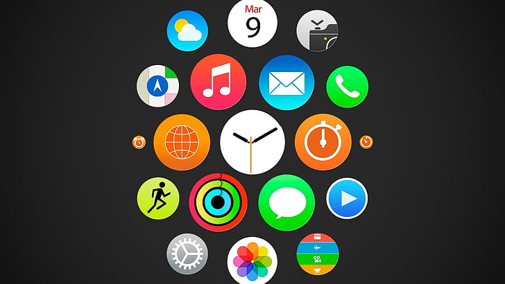 HD wallpaper: Apple watch, iWatch menu, ios icons | Wallpaper Flare