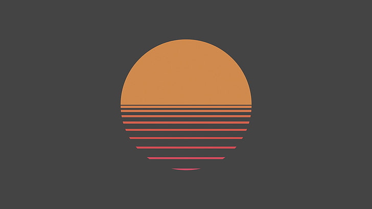 orange, black, and red striped logo, digital art, minimalism, HD wallpaper