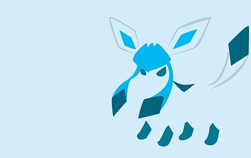 Hd Wallpaper Glaceon Minimalism Blue Background Wallpaper Flare