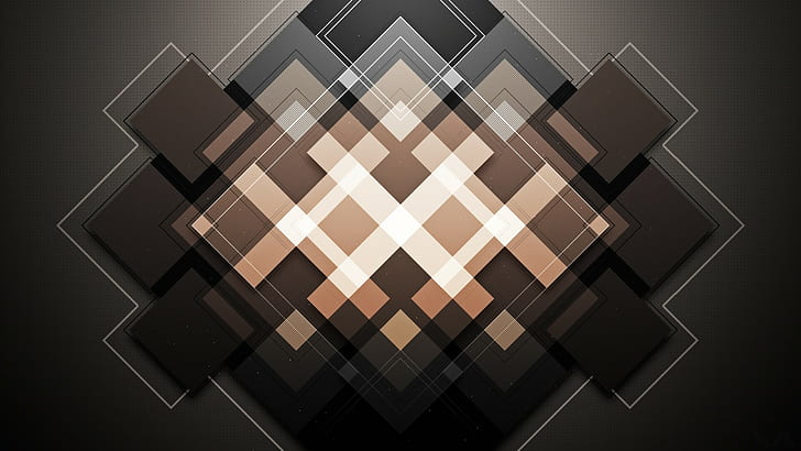 abstract, geometry, pattern, brown, digital art