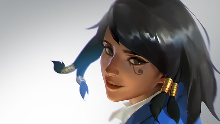 black-haired anime character illustration, Overwatch, video games