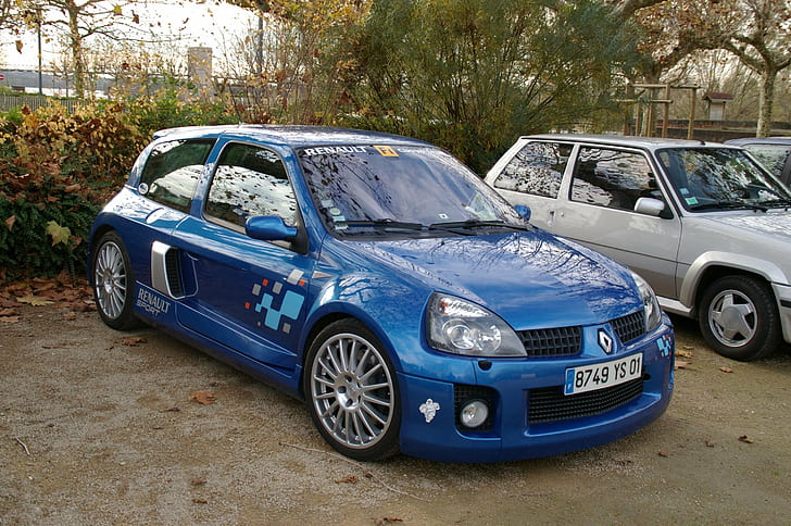 cars, clio, french, renault, HD wallpaper