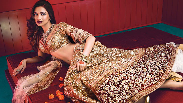 Deepika Padukone, Bridal, Lehenga Choli, Vogue, HD, HD wallpaper