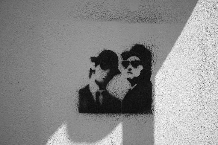 art de rue, art des villes, mots cls, noir et blanc, peinture, HD wallpaper