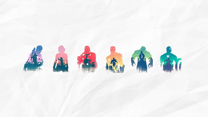 several assorted anime characters illustration, Avengers sticker, HD wallpaper