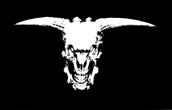 animal skull illustration, devils, scarry, minimalism, artwork