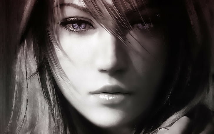Final Fantasy XIII, tech, face, anime girls, Gamer, women, video games