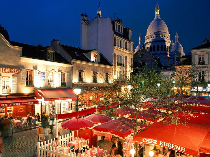 cityscape, Sacre-Coeur, Montmartre, Paris, France, building exterior