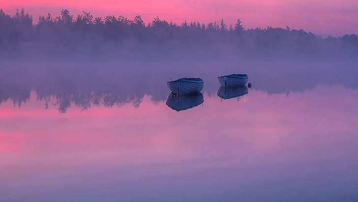reflection, boat, water, nature, beauty in nature, lake, tranquility