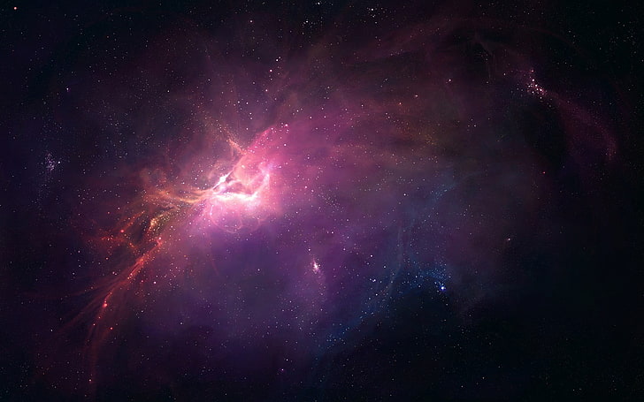 pink and purple nebula, space, universe, star - space, night