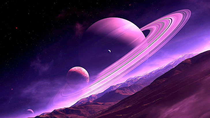 ringed planet, planetary ring, space art, fantasy art, surface