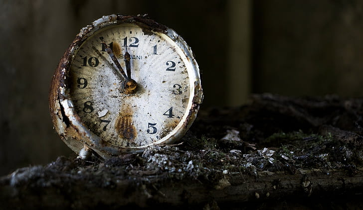old, rust, clocks