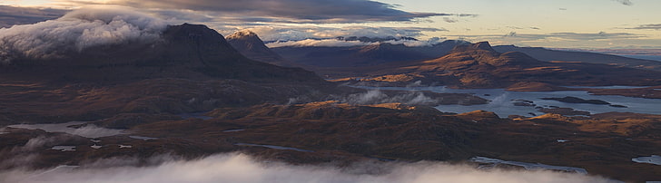 Torridon Mountains Scotland, nimbus clouds, Nature, View, Travel, HD wallpaper