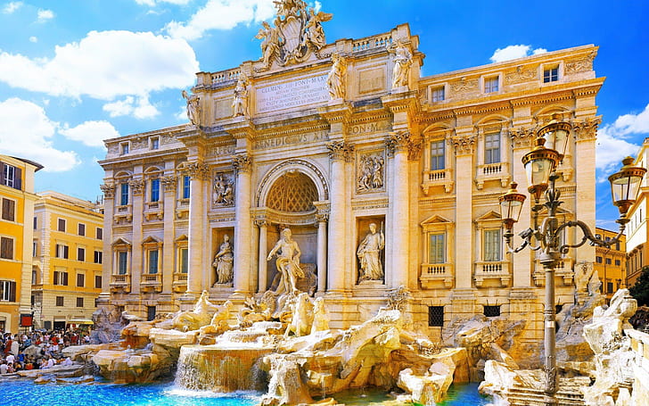 Fontana di Trevi Rome Italy, travel and world, HD wallpaper