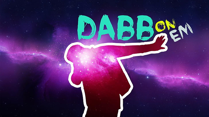 dabb, dabb on em, galaxy, universe, communication, night, text, HD wallpaper