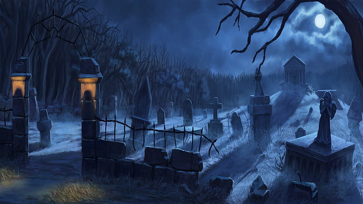 Dark Cemetery HD Wallpaper