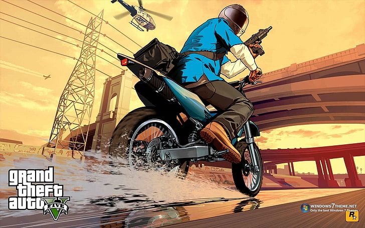 Grand Theft auto V wallpaper, real people, one person, men, ride