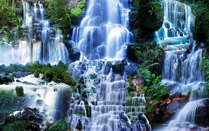 HD wallpaper: Many waterfalls, nature scenery | Wallpaper Flare